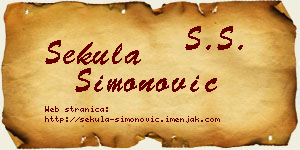 Sekula Simonović vizit kartica